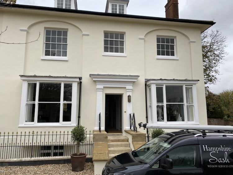 Winchester sash window bay rebuild