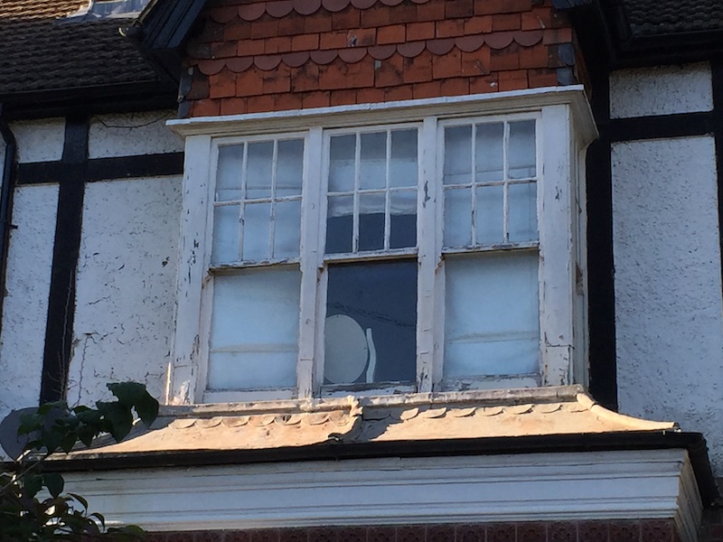 Sash window bay rebuilt